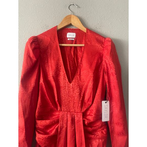 New Saylor Farrow Dress in Flame - Picture 7 of 9